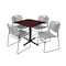 Cain Cain Square Table & Chair Set, Wood, Metal, Polypropylene Top TB3030MH44GY - alternate 1